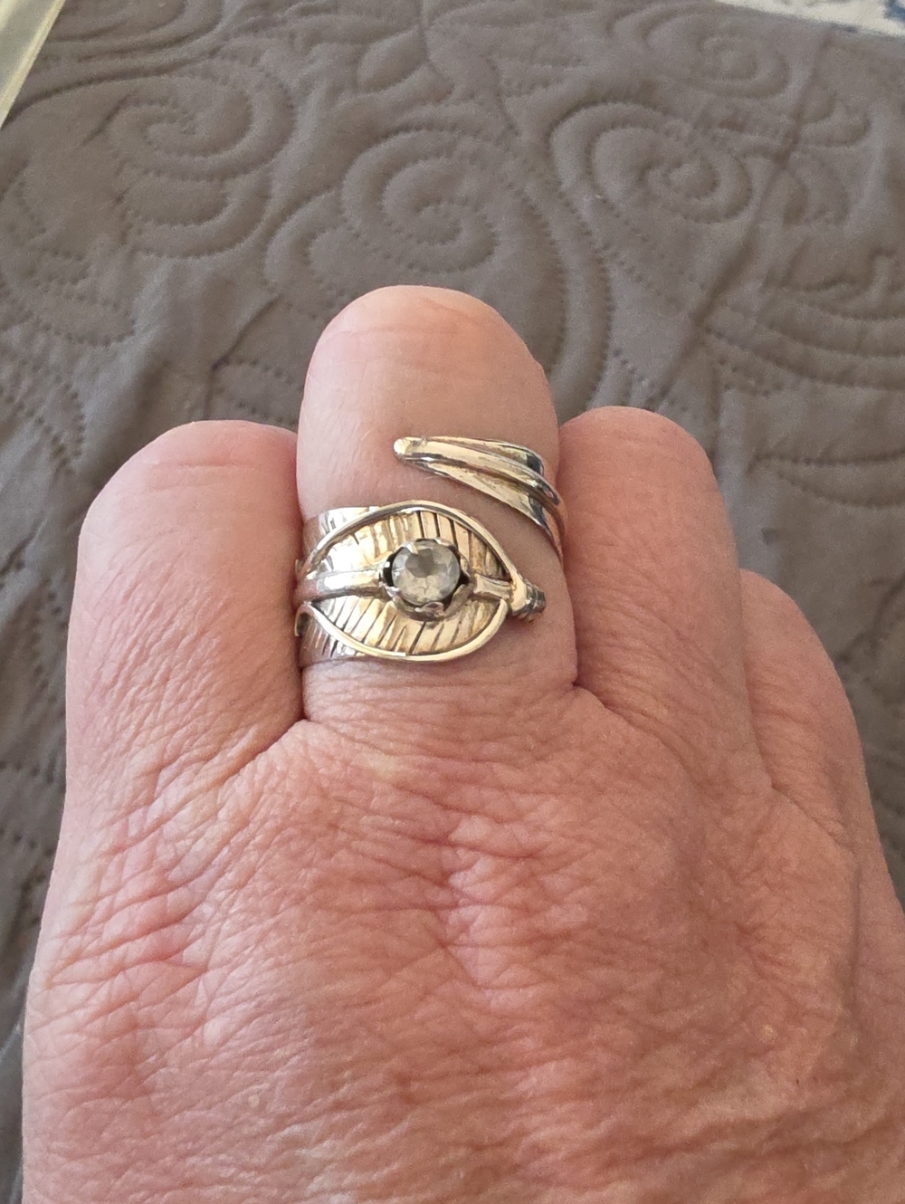 Sterling Silver Leaf Wrap Ring - Picture 4 of 5
